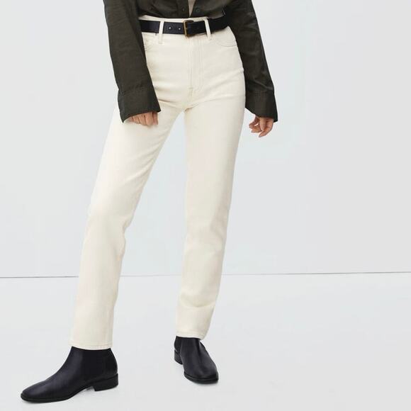 Everlane The Original Cheeky Jean Ecru Size 35 Crop NWT - Picture 1 of 8